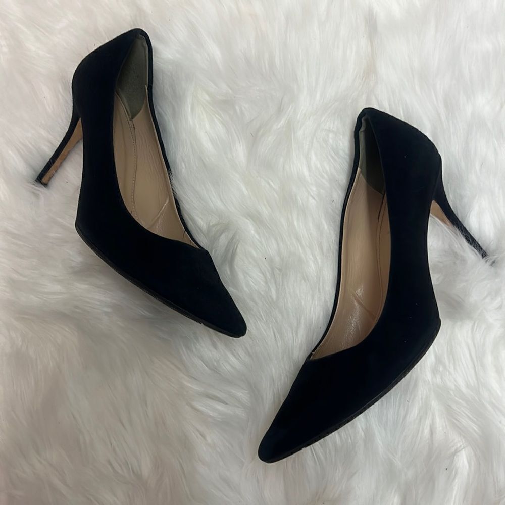 J. Crew Black Suede Everly Pointed Toe Pumps Sz 6.5 BIN 13 - Picture 2 of 10